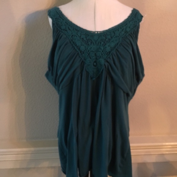 Maurices Tops - Maurices 2X Tank with Lacy Embellishment
